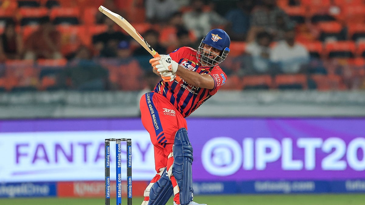 Rishabh Pant in action against Sunrisers Hyderabad in IPL 2026 clash at Hyderabad.  - IPL/X