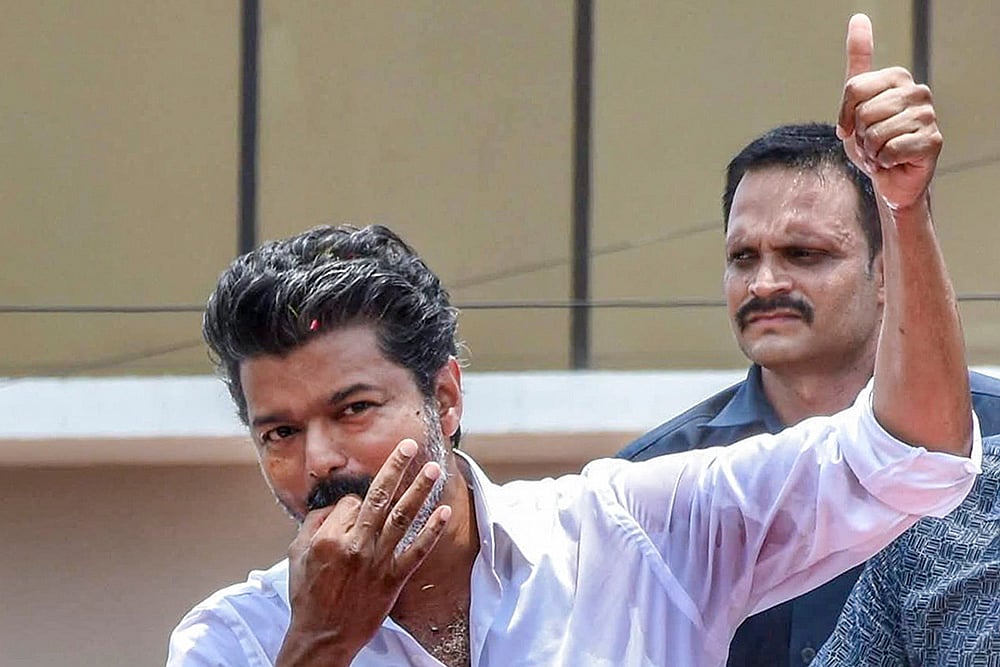 TVK chief Vijay holds roadshow in Puducherry
