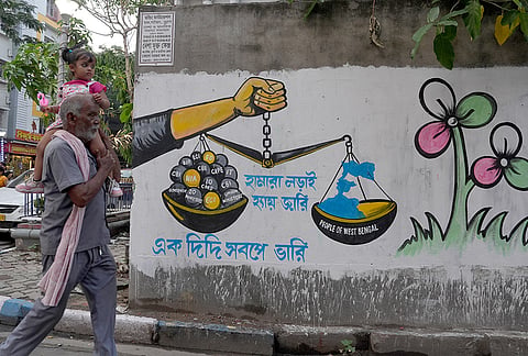 Political wall graffiti at  Rashbehari Kolkata South