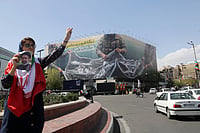 'Hormuz Is Not Your Stage': Iran Warns UK, France Over Military Plans IMAGO / Anadolu Agency : A general view of the giant banner hung Enqelab Square that reads, "The Strait of Hormuz will remain closed; the entire Persian Gulf is our hunting ground", as daily life continues in Tehran, Iran on April 05, 2026.