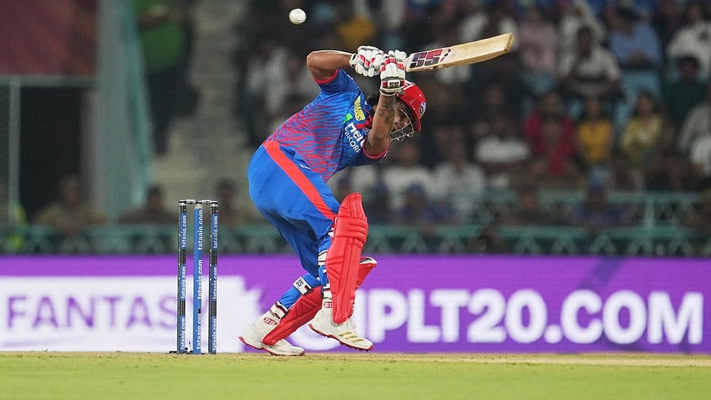 Delhi Capitals' Nitish Rana attempts to play a rising delivery during the Indian Premier League cricket match between Lucknow Super Giants and Delhi Capitals in Lucknow, India. - | Photo: AP/Manish Swarup