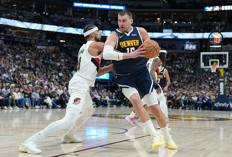 denver nuggets vs portland trail blazers nba basketball-