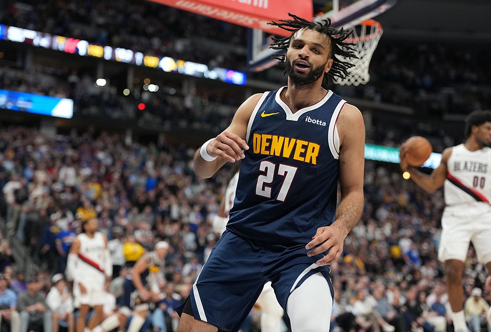 denver nuggets vs portland trail blazers nba basketball-Jamal Murray