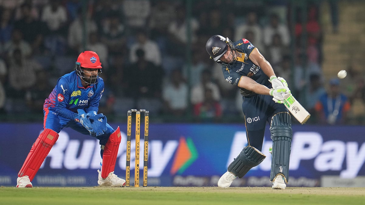 Jos Buttler hitting a six against Delhi Capitals in their last IPL 2026 match - AP/Manish Swarup