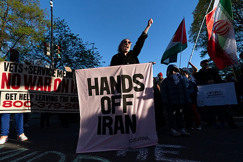Activists protest near the White House in Washington.