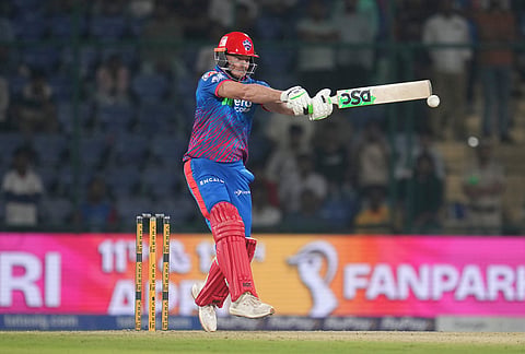 Delhi Capitals' David Miller plays a shot during the Indian Premier League cricket match between Delhi Capitals and Gujarat Titans in New Delhi.