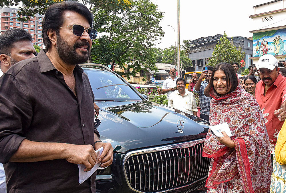 Kerala polls: Mammootty casts vote in Ernakulam