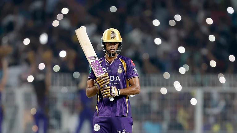 Angkrish Raghuvanshi in action for Kolkata Knight Riders in IPL 2026. - KKRiders/X