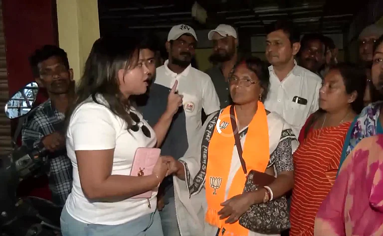 Speaking to reporters after filing her nomination, she said her sole aim is to oust the TMC regime in West Bengal - ANI Screengrab