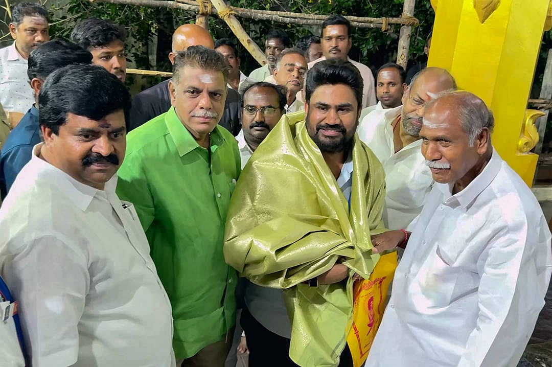  IMAGO / ANI : Puducherry Chief Minister N. Rangaswamy with Jose Charles Martin. 