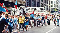 The Price of Dissent: Why US Students Aren’t Protesting The Iran War | Photo: Wikimedia Commons : Get Out of Vietnam: Anti-war March by students in Chicago as the city was preparing to host the Democratic National Convention in August, 1968