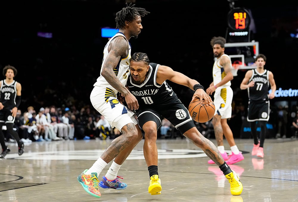 Brooklyn Nets Vs Indiana Pacers nba basketball-Tyson Etienne