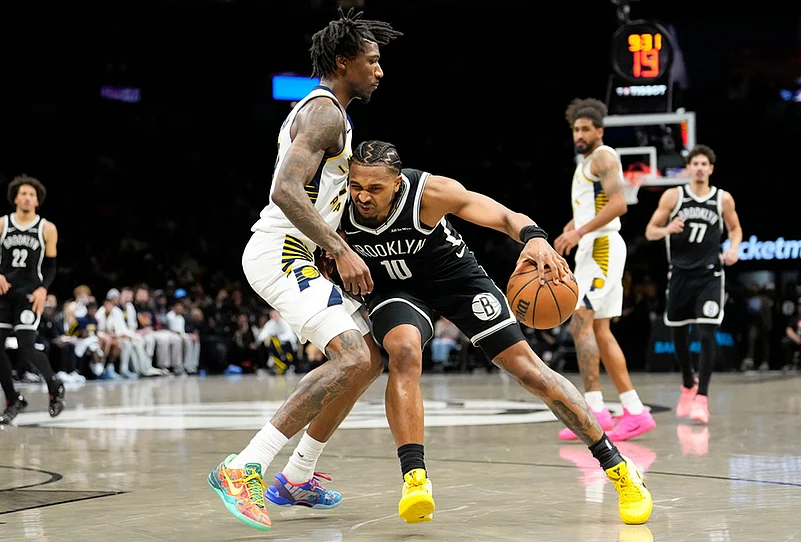 Brooklyn Nets Vs Indiana Pacers nba basketball-Tyson Etienne