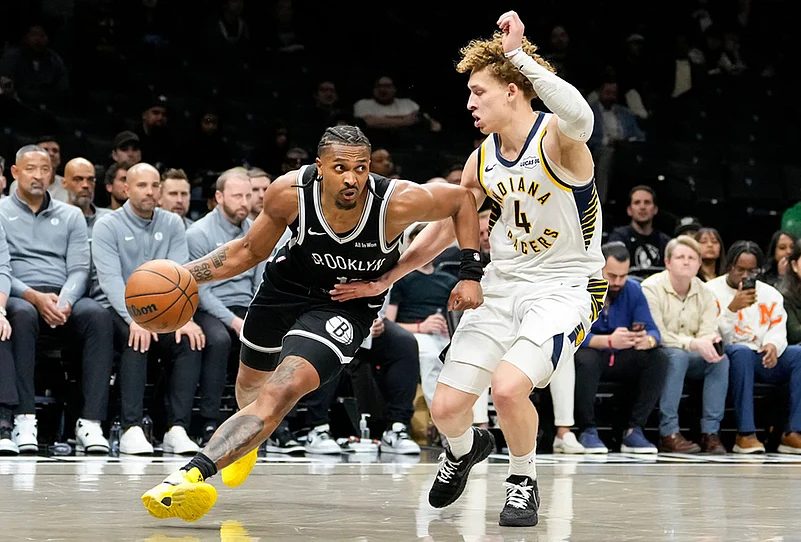 Brooklyn Nets Vs Indiana Pacers nba basketball-Tyson Etienne