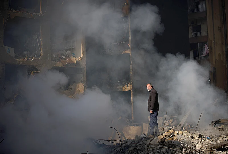 Beirut southern suburb strike images