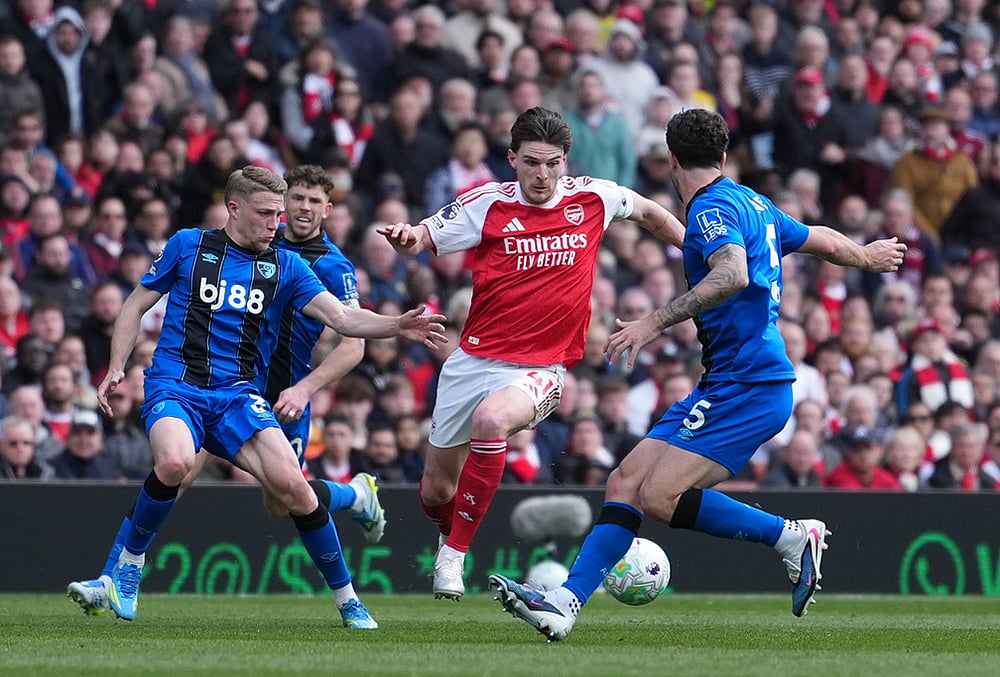 Arsenal vs Bournemouth Premier League soccer-Declan Rice