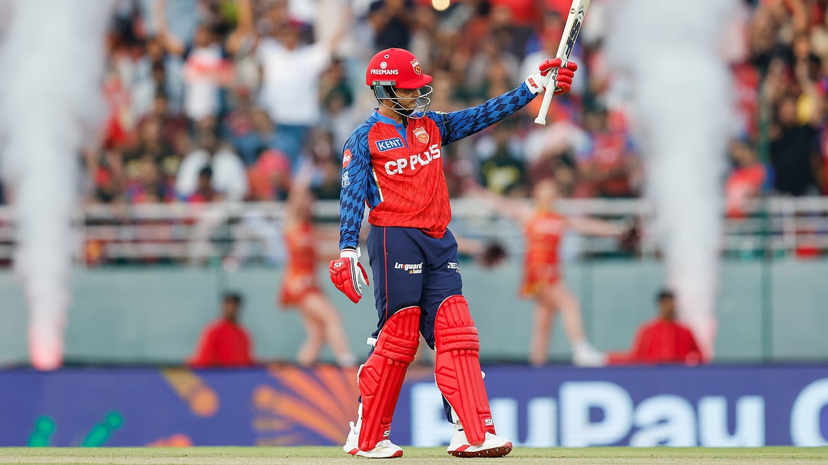 Priyansh Arya celebrates after scoring fifty during PBKS vs LSG IPL 2026 match at Mullanpur.  - IPL/X