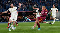 AS Roma Vs Lazio LIVE Streaming, Serie A 2025-26: When, Where To Watch Rome Derby On TV And Online? | Photo: AP/Alessandra Tarantino : Roma's Donyell Malen scores a hat trick during a Seria A soccer match between Roma and Pisa n Rome, Italy, Friday, April 10, 2026.