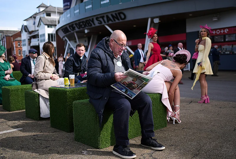 Grand National Festival 2026 Ladies Day At Horse-Racing Meet-Racegoers attend Ladies Day