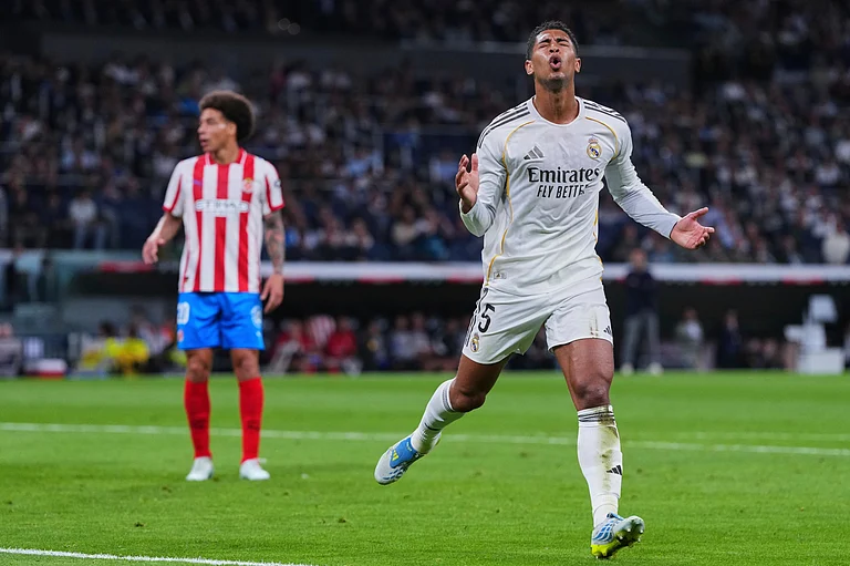 Real Madrid's Jude Bellingham reacts during a Spanish La Liga soccer match between Real Madrid and Girona in Madrid, Spain, Friday, April 10, 2026. - | Photo: AP/Manu Fernandez