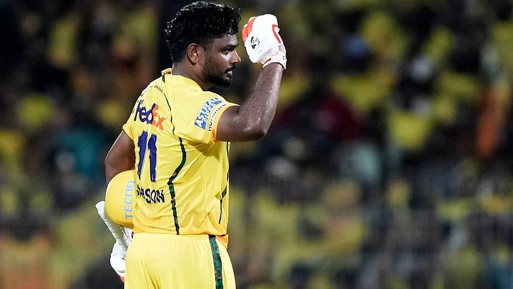 Sanju Samson becomes only the 10th player in IPL history to cross the 5000-run mark. - | Photo: AP/Mahesh Kumar A.