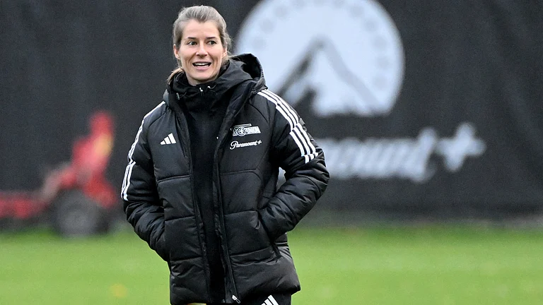 FILE - Union Berlin's co-coach Marie-Louise Eta leads a soccer training session on Monday, Nov. 20, 2023.
- (Matthias Koch/dpa via AP, File)