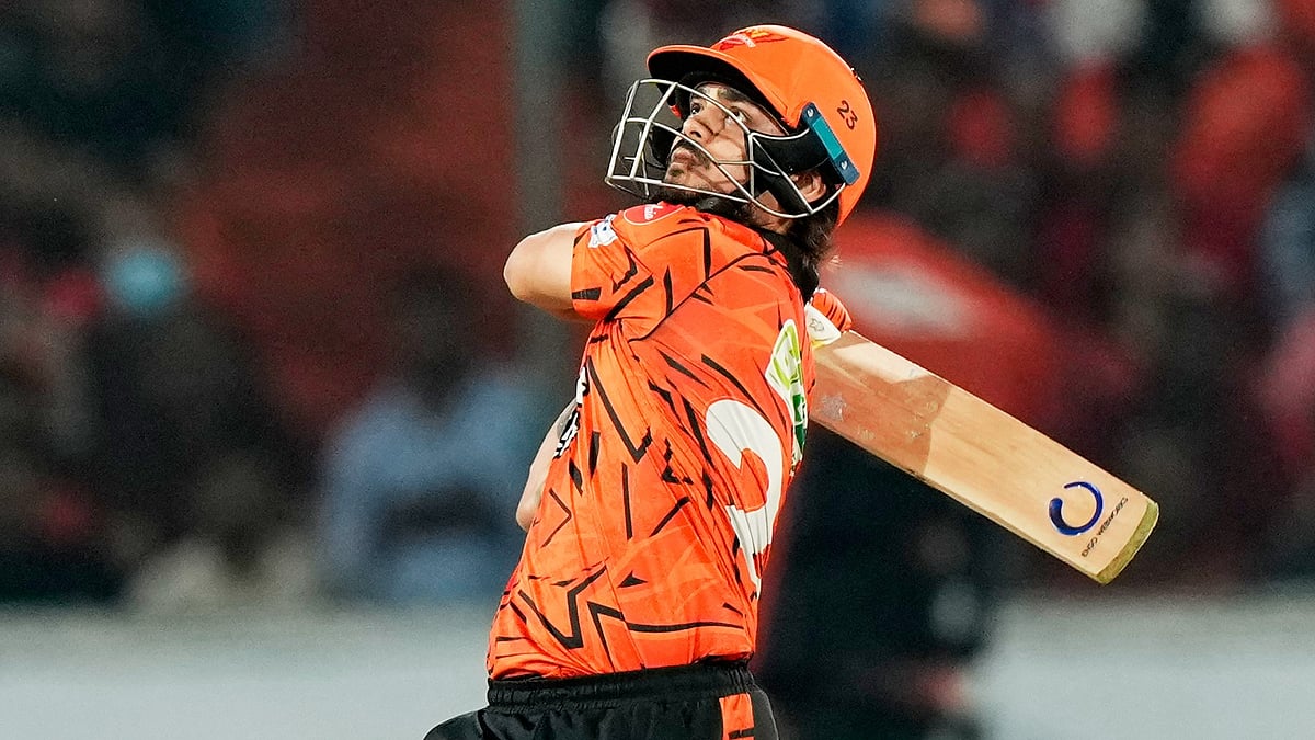 AP Photo : Ishan Kishan in action during SRH vs RR IPL 2026 game at Hyderabad. 