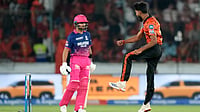 SRH Vs RR Match Prediction, IPL 2026 Eliminator: Who Will Win The High-Stakes Clash In Mullanpur? AP Photo : Praful Hinge celebrates his wicket by dismissing Dhruv Jurel during SRH vs RR IPL 2026 match.