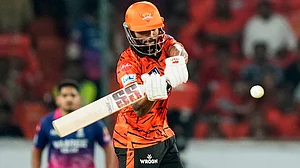 Mahesh Kumar A./AP : SRH vs RR Live Score, IPL 2026: Sunrisers Hyderabad's Nitish Kumar Reddy plays a shot during the Indian Premier League cricket match between Sunrisers Hyderabad and Rajasthan Royals.