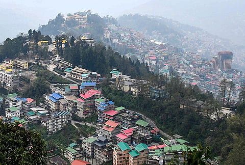 A view of the city skyline, in Gangtok, Sikkim.