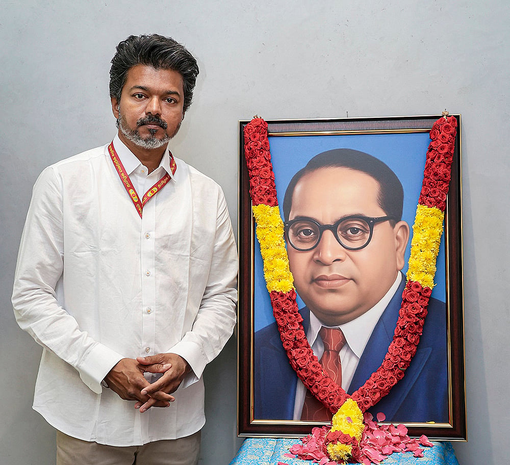TVK chief Vijay pays tribute to BR Ambedkar