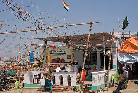 People offering Namaj at Replica of Babri Masjid at Murshidabad Beldanga