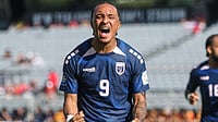 Cape Verde Vs Serbia LIVE Score, International Friendly: Blue Sharks Look For Momentum Before World Cup Debut | Photo: AP/Shane Wenzlick : Cape Verde's Dailon Livramento celebrates after scoring a goal against Chile during their international soccer friendly in Auckland, New Zealand, Friday, March 27, 2026.