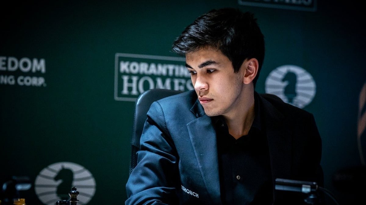 Javokhir Sindarov won the Candidates with a round to spare and will face World Champion D Gukesh later this year. - X/@FIDE_chess