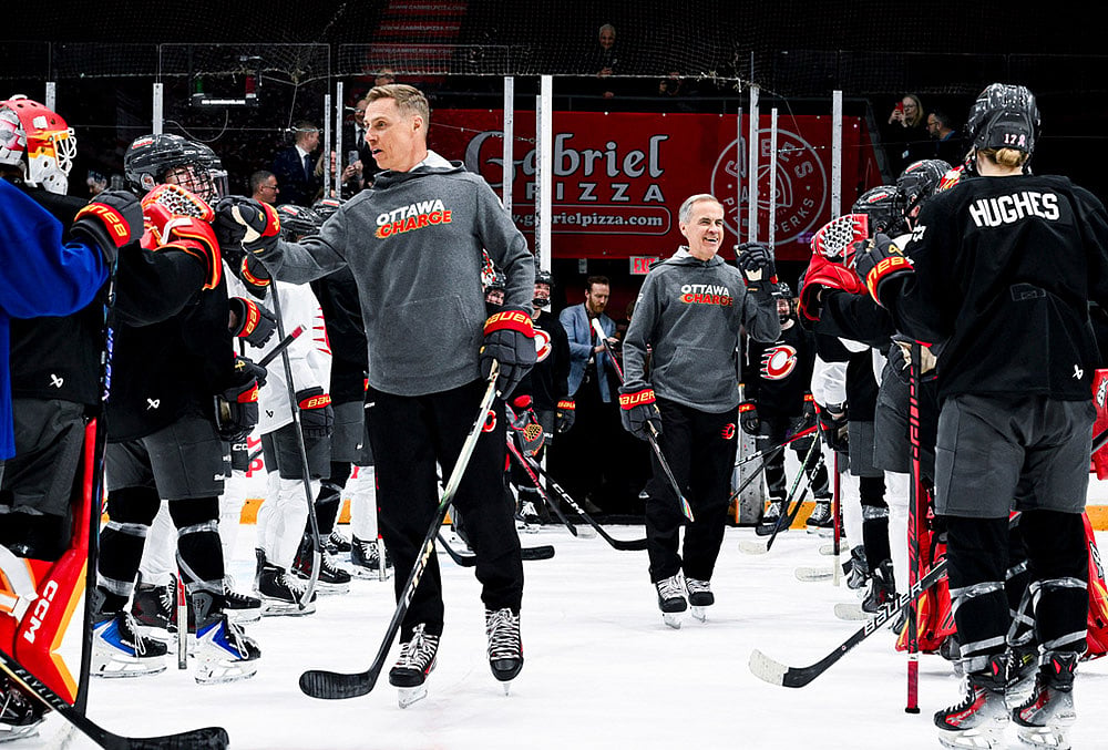 Canada PM Mark Carney and Finland President Alexander Stubb Ice Hockey-7