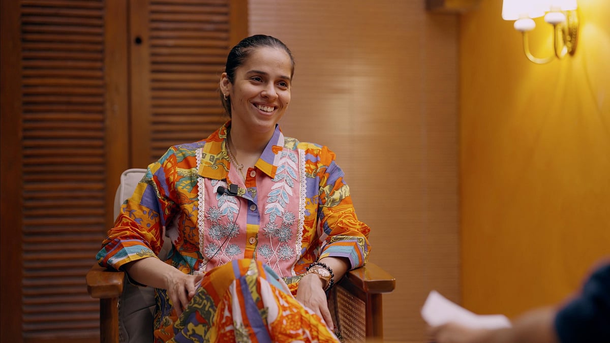 Saina Nehwal speaking on on Episode 2 of I.I.M.U.N.’s Before I Became Me. - | Photo: Special Arrangement