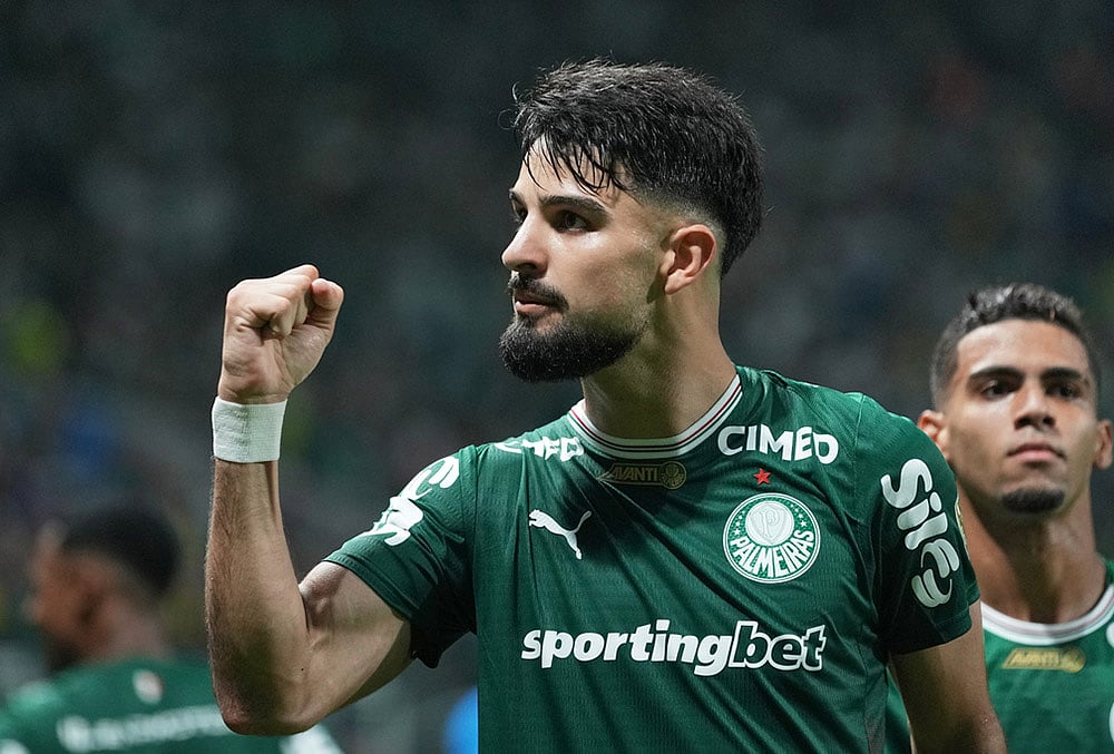 Palmeiras vs Sporting Cristal conmebol copa libertadores soccer-Flaco Lopez of Brazils Palmeiras