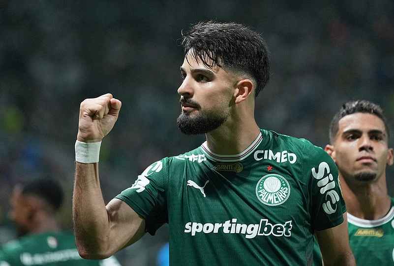 Palmeiras vs Sporting Cristal conmebol copa libertadores soccer-Flaco Lopez of Brazils Palmeiras