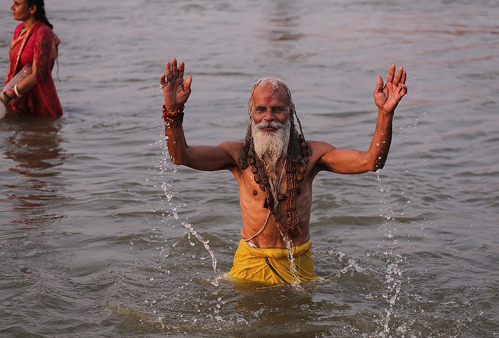 Morning rituals in Prayagraj