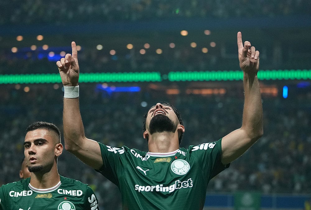 Palmeiras vs Sporting Cristal conmebol copa libertadores soccer-Flaco Lopez of Brazils Palmeiras