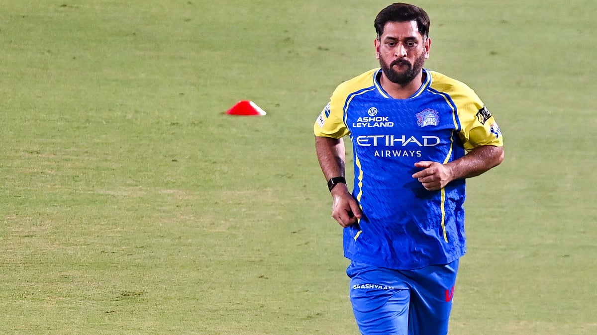 PTI : MS Dhoni during a practice session ahead of an Indian Premier League match between Sunrisers Hyderabad and Chennai Super Kings in Hyderabad.
