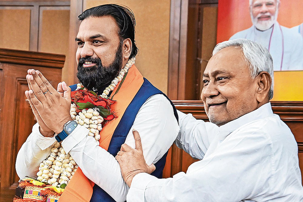| Photo; PTI : Day One: Newly sworn-in Bihar CM Samrat Choudhary with JD(U) chief and Rajya Sabha member Nitish Kumar 