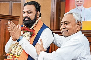 | Photo; PTI : Day One: Newly sworn-in Bihar CM Samrat Choudhary with JD(U) chief and Rajya Sabha member Nitish Kumar