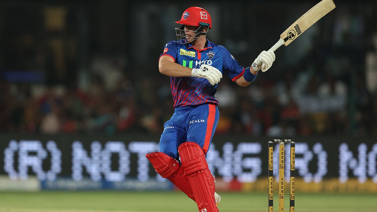 IPL/X : Tristan Stubbs in action against Royal Challengers Bengaluru at M.Chinnaswamy Stadium. 