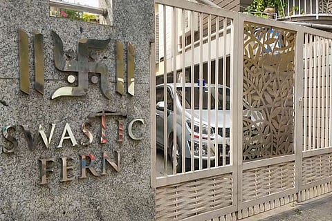 A view of the residence of Deputy Commissioner of Police Shantanu Sinha Biswas during an ED raid, in Kolkata, West Bengal.