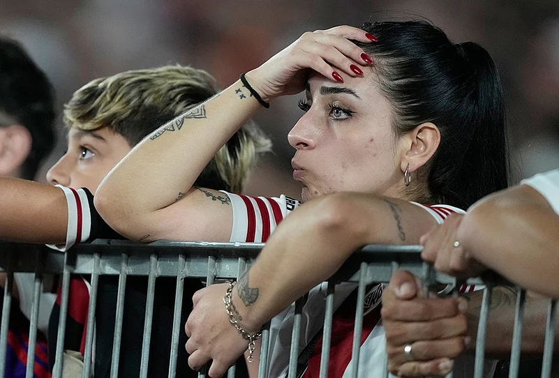 River Plate vs Boca Juniors Argentine soccer league Primera Division-River Plate fans