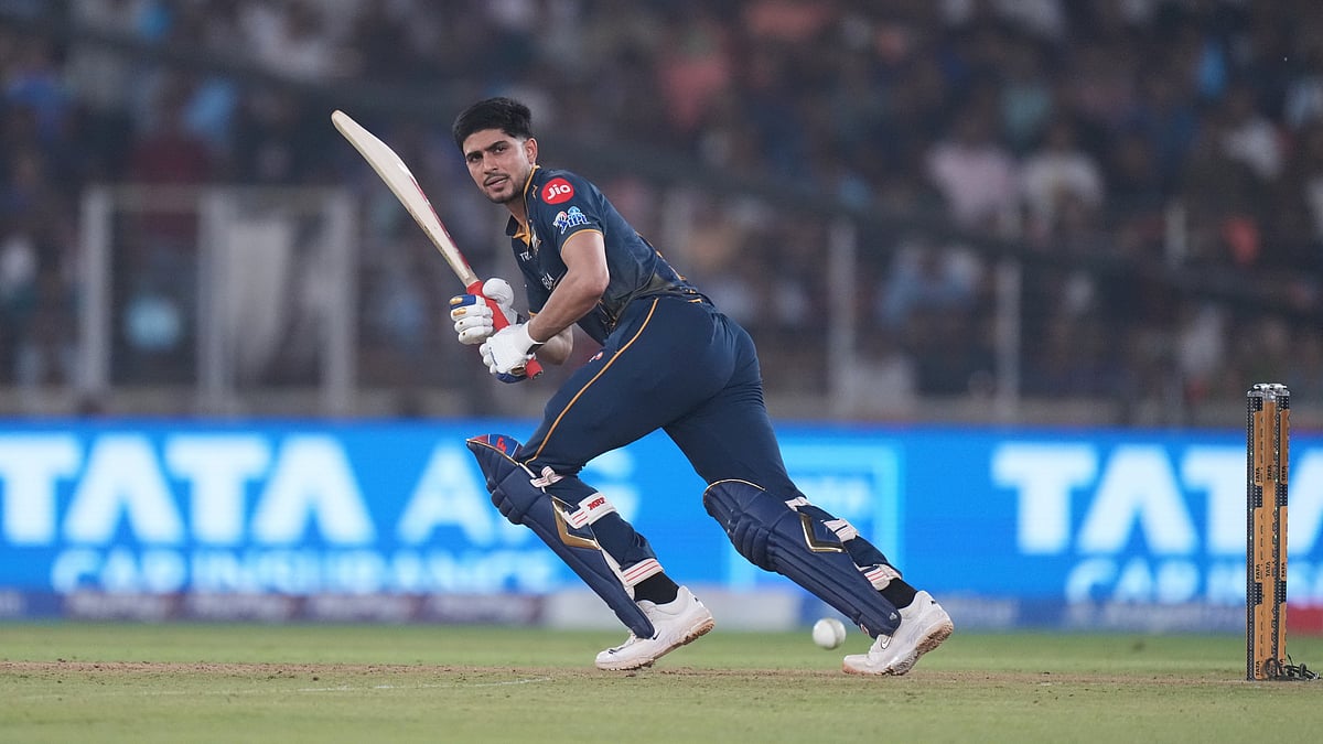 Gujarat Titans' captain Shubman Gill plays a shot during the Indian Premier League cricket match between Gujarat Titans and Kolkata Knight Riders in Ahmedabad, India, Friday, April 17, 2026. - | Photo: AP/Ajit Solanki