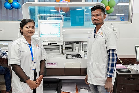 Medical staff and health workers at Atal Arogya Lab in Sukma district, Chhattisgarh. 