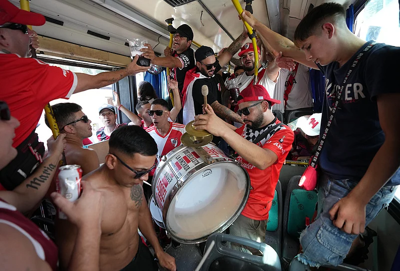 River Plate vs Boca Juniors Argentine league soccer fans-