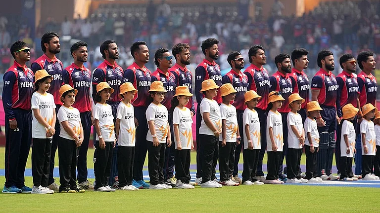 File image of Nepal players at the T20 World Cup cricket match in Mumbai. - | Photo: AP/Rafiq Maqbool